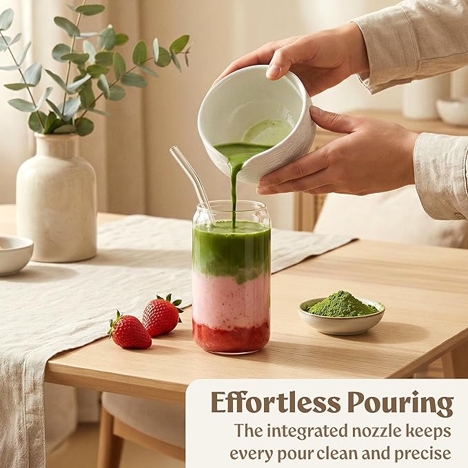 Matcha Kit Whisk Set (7 Pcs) - Complete Matcha Set, Matcha Bowl with with Bowl, Whisk and Holder, Bamboo Spoon/Scoop, Scoop Rester and Sifter incl. Booklet