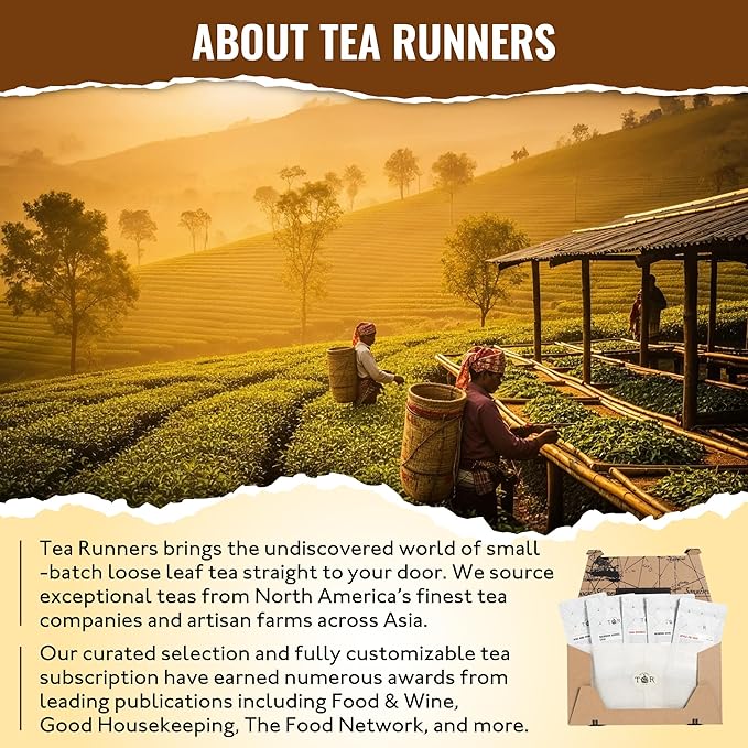Tea Runners Chai Tea Variety Pack – Apple Pie, Bourbon Barrel, Chai Rooibos, Mumbai, Rise and Chai – Loose Leaf Tea Sampler – Spiced Black & Rooibos Blends – 0.75 oz Each, Pack of 5