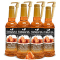 Syruvia Salted Caramel Syrup - 25.4 fl oz. Premium Coffee Flavoring Syrup. Kosher, and Gluten-Free. Perfect for Enhancing Drinks, Sodas, Shakes, Desserts, and More With Pump (Pack of 4)
