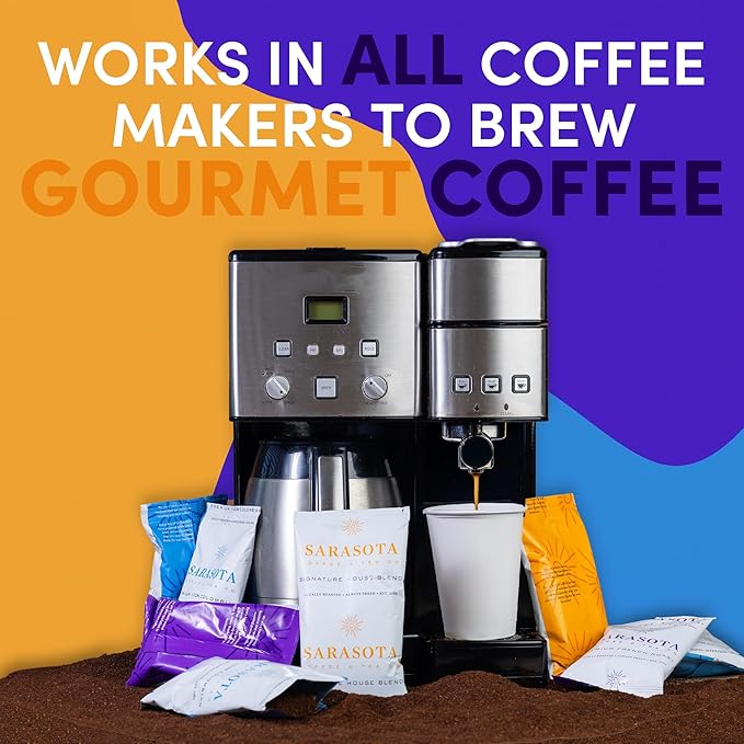 Coffee Packets Variety – Ground Coffee Sampler Gift Set, Medium, Colombian & Dark Roast Assortment, Pre-Measured 2oz Coffee Packs for 12-Cup Drip Makers, Gourmet Bulk Single-Pot Pouches (36 Count)