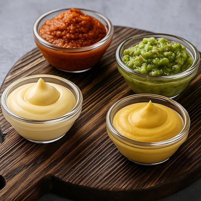 12 Pack Small Glass Bowls Mini Glass Prep Bowls - 1.5oz Small Ramekins for Condiments,clear glass ingredient bowls,Dipping Sauces, Kitchen multipurpose mini seasoning dishes