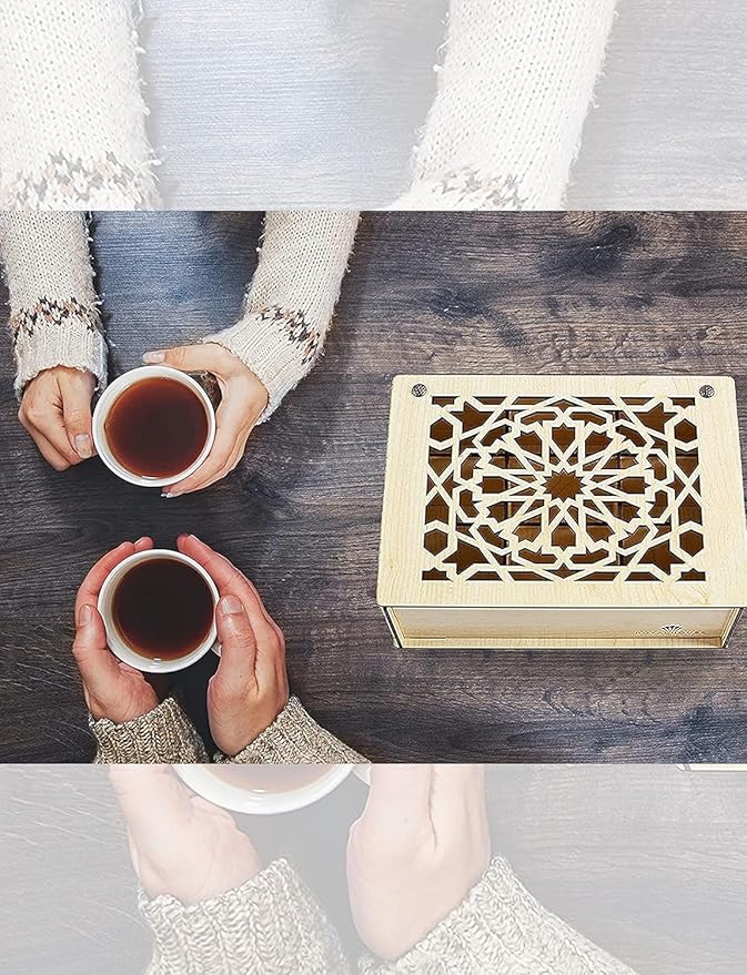 Tea Sampler Gift Box – 80 Tea Bags, 28 Flavors – White MDF Wooden Organizer – Variety Pack for Family, Friends, Coworkers