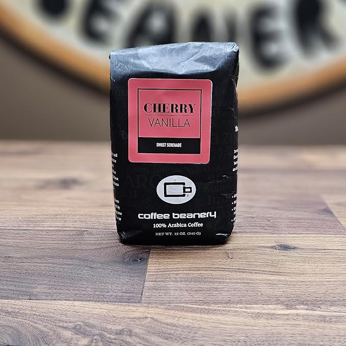 Cherry Vanilla Coffee by Coffee Beanery | 12oz Flavored Coffee Ground Medium Roast Coffee | 100% Specialty Arabica Coffee Ground | Gourmet Coffee | Flavored Very Fine Ground Coffee Medium Roast