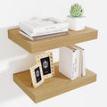 Fun Memories Floating Shelves for Wall - 10 x 16 Floating Shelf - Rustic Wood Storage Shelf - Wall Shelves with Invisible Bracket - 16" Bookshelves for Living Room & Bedroom - Oak - Set of 2