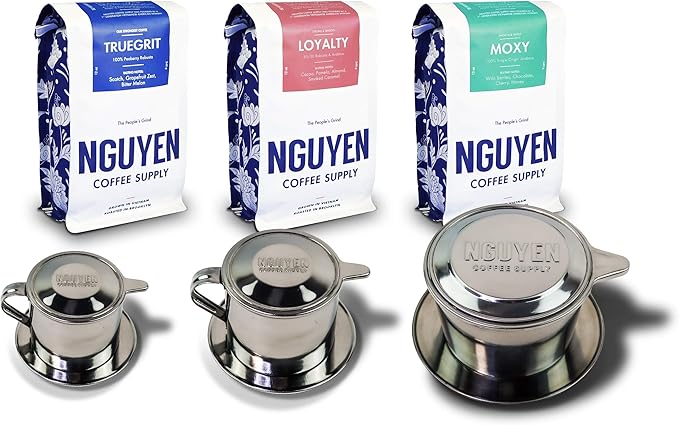 Nguyen Coffee Supply - Original Phin Filter: Stainless Steel 24oz Chamber 6 inch plate Diameter, Perfect Cup of Phin Drip Coffee in 7 minutes [24 oz]