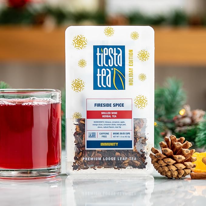 Tiesta Tea - Santa's Bag Tea Gift Set, High to Non-Caffeinated Assorted Blends, 5 Individual Resealable Pouches for Hot & Iced Brews Variety Pack, Black, Rooibos, and Herbal