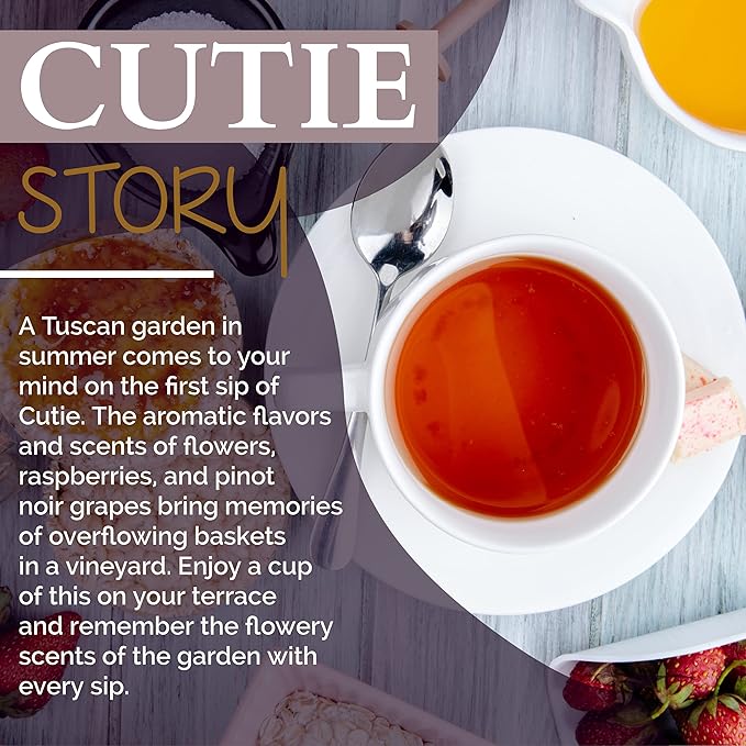 Organic Hibiscus Pinot Noir & Raspberry Black Tea I POWERFUL ANTIOXIDANTS I 12 Oz Berry Fruit Black Tea (150+ Cups) I 100% Real Ingredients | T SECRETEA, Cutie