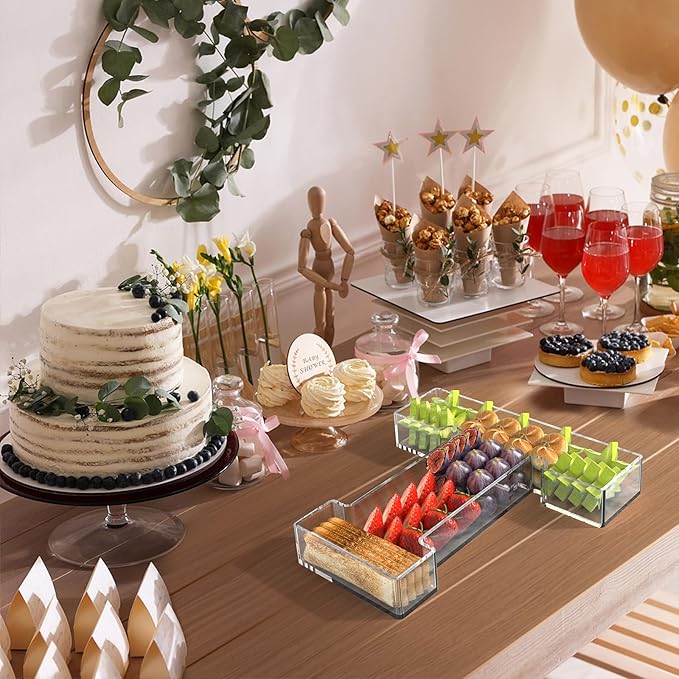13.8" Acrylic Letter Charcuterie Tray, Charcuterie Letters Fillable Box for Food, Reusable Serving Cake Candy Dish Display Tray for Birthday Anniversary Party Decoration (Letter T)