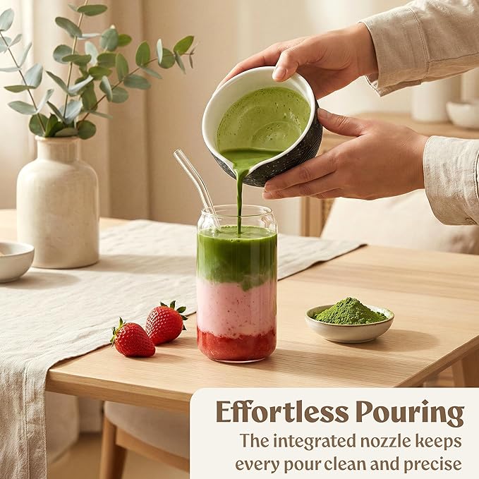 Matcha Kit Whisk Set (7 Pcs) - Complete Matcha Set, Matcha Bowl with with Bowl, Whisk and Holder, Bamboo Spoon/Scoop, Scoop Rester and Sifter incl. Booklet