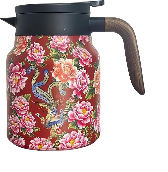 thermal teapot with infuser,Tea Pot with Infusers for Loose Tea,1000ML Thermal Teapot with Removable Infuser & Lid (A)
