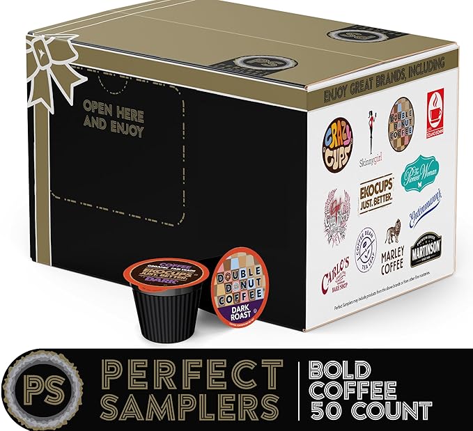 Crazy Cups Premium Bold Dark Roast -Coffee Bulk Variety Pack, 50 Count(Pack of 1)