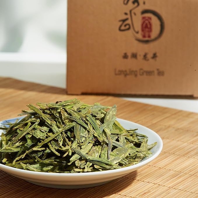 ChaWuWarmSun [B] LongJing Green Tea,3.5oz/100g,Chinese Dragon Well Green Tea Loose Leaf