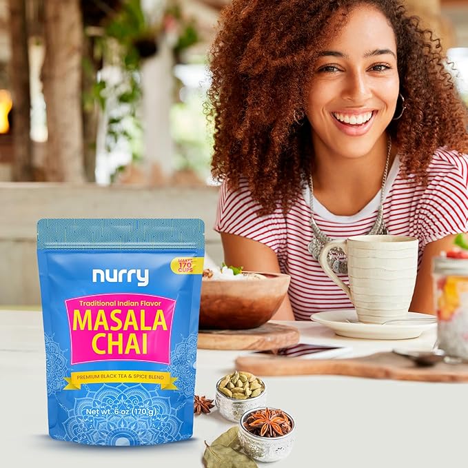 Traditional Masala Chai – Makes 170 Cups – 6 oz Premium Natural Indian Spice Blend – Cardamom, Cinnamon, Ginger & Cloves