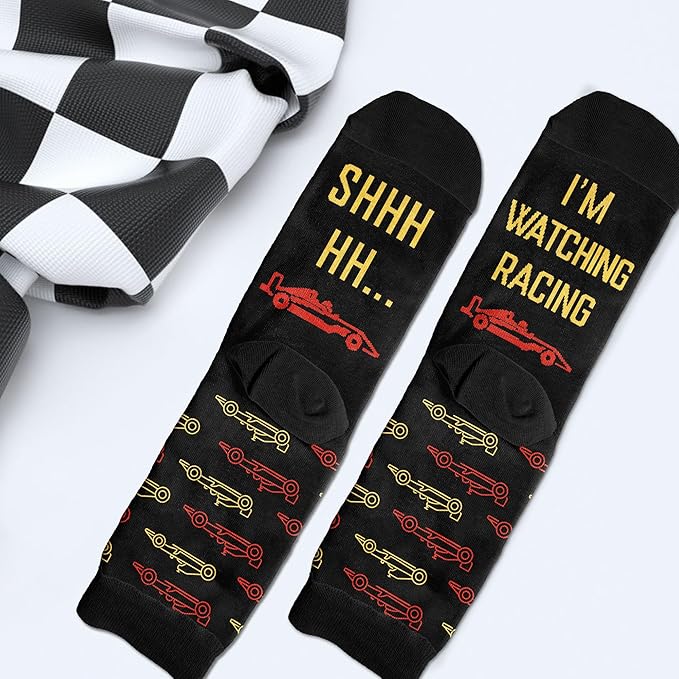 VICRAZY Racing Car, Sport Car Socks for Men, Women - Formula 1 Gifts, Racing Socks, Stocking Stuffers for Men, Women
