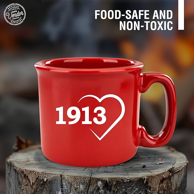 BBGreek Delta Sigma Theta Sorority Paraphernalia - Official Vendor - 15oz Campfire Mug - 1913 Greek Letters