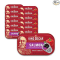 King Oscar Premium Salmon in Olive Oil, Mediterranean Style, 4.05-Ounce Cans (Pack of 12, Packaging May Vary), Skinless & Boneless Salmon