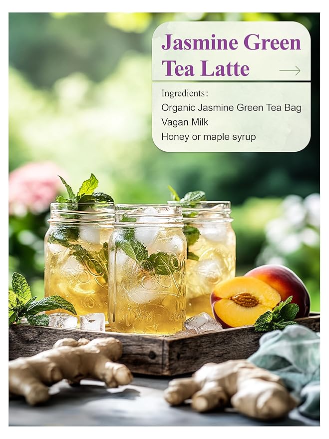 LOOMICA Organic Jasmine Green Tea Bags, Organic Green Tea with Jasmine Flowers, Refreshing & Aromatic, Floral Infusion for Relaxation, No Sugar Added, 20 Counts