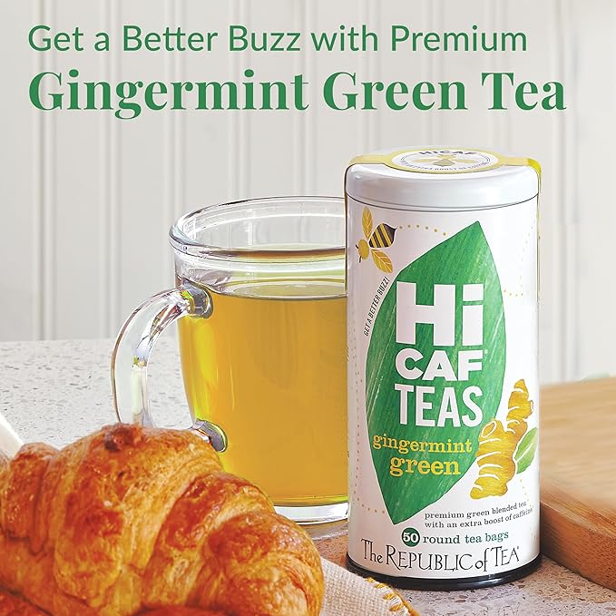 The Republic of Tea — HiCAF Gingermint Green Tea, 50 Tea Bags, High in Caffeine