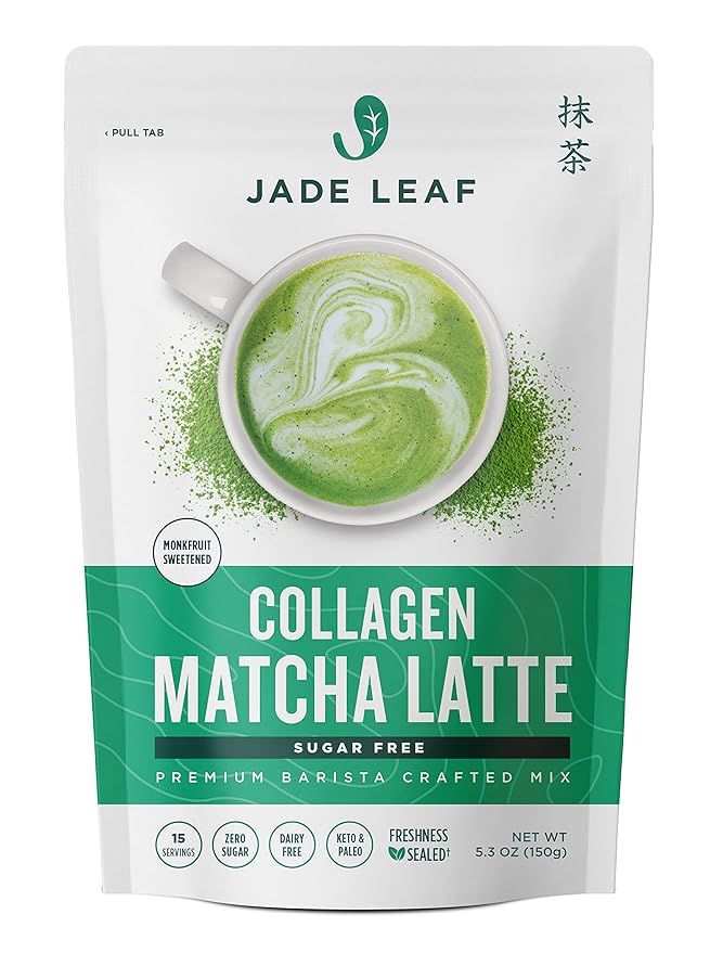 Jade Leaf Matcha Organic Premium Ceremonial Grade Matcha Green Tea Powder - Japanese - Culinary, Ingredient, Ceremonial Barista Teahouse, Latte, Collagen, 5.3 Ounce (Pack of 1), Collagen Matcha Latte