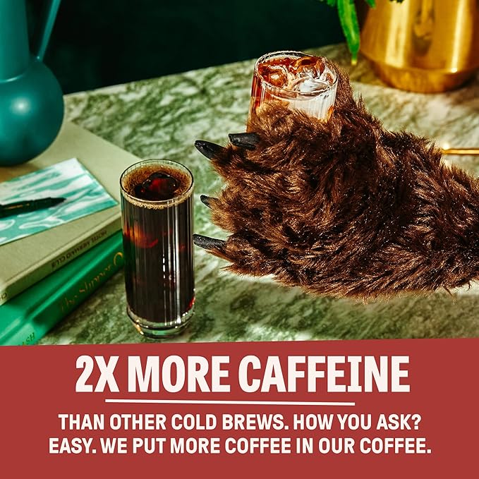 Wandering Bear Organic Mocha Cold Brew Coffee - Strong, Bold, Smooth, Unsweetened, Shelf-Stable, Ready to Drink, Gluten Free, & Vegan Iced Cold Brewed Coffee Drink - 32 fl oz, 3 pack