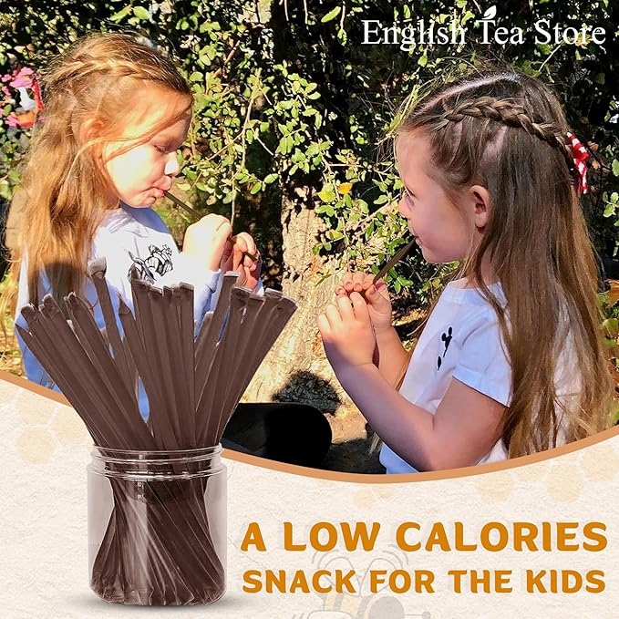 ETS Honey Sticks Caramel Flavor 20 Count – Natural Honey Straws for Tea Coffee Snacks and Baking – Convenient Individual Packets – Sweet Treat for Lunchboxes Travel and Gifting