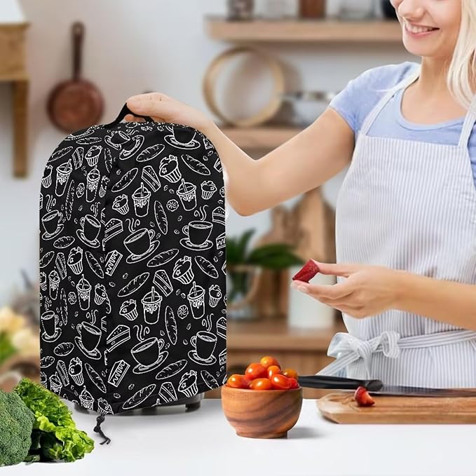 Coffee Pastry Blender Dust Cover with Drawstring Field Stand Mixer or Coffee Maker Cover Anti Fingerprint Polyester Appliance for Home Kitchen Decor