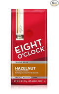 Eight O'Clock Coffee Hazelnut Whole Bean Coffee, Medium Roast, 11 Ounce (Pack of 4) - Buttery, Smooth & Nutty