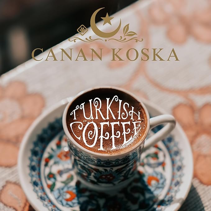 Canan Koska Turkish Coffee Medium Roast Ground Coffee 100% Arabica, Finely Ground for Rich Flavor and Smooth Texture, Ideal for Traditional Brewing in a Cezve - 3.5 Ounce (100g) - Pack Of 1