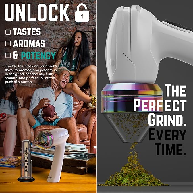 Mamba Grinders Electric Spice & Herb Grinder for the Kitchen. Easy to Use USB Rechargeable Grinder, 2g White