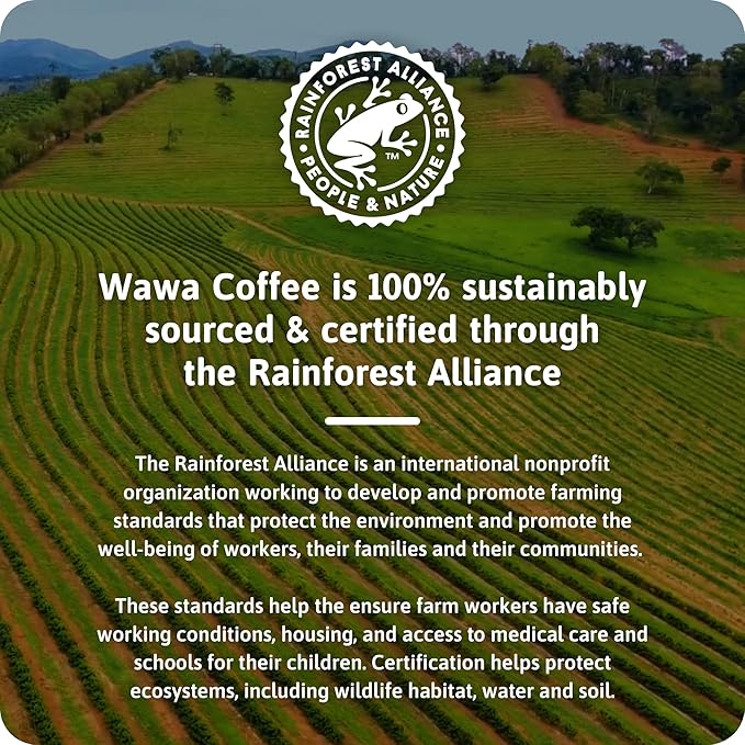 Wawa Mild Roast Single Cup Regular Coffee Pods, 72 Pods, 6 Boxes, Lightly Roasted, Nutty Smooth Balanced Blend, Single Serve, 100% More Responsibly Sourced from Rainforest Alliance Certified Farms