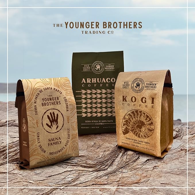The Younger Brothers Trading Co. Kogi Coffee | Indigenous Wild Grown Whole Bean | Ethically Sourced Single Origin Colombian Coffee | Kogi Medium Roast, 35.2 Ounce (Pack of 1)