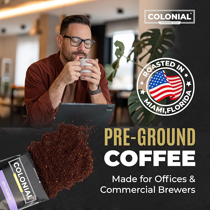 Colonial Coffee 32 Count Single Pot Coffee Packets – 100% Arabica Breakfast Blend Medium Roast | Pre-Measured Frac Packs for 12 Cup Maker | Bulk Ground Gourmet Coffee for Home & Office