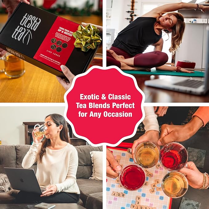 Tiesta Tea - Black Loose Leaf Tea Gift Set, High Caffeinated Assorted Blends, 5 Pouches for Hot & Iced Brews Variety Pack, English Breakfast, Earl Grey, Chai, & Passion Fruit