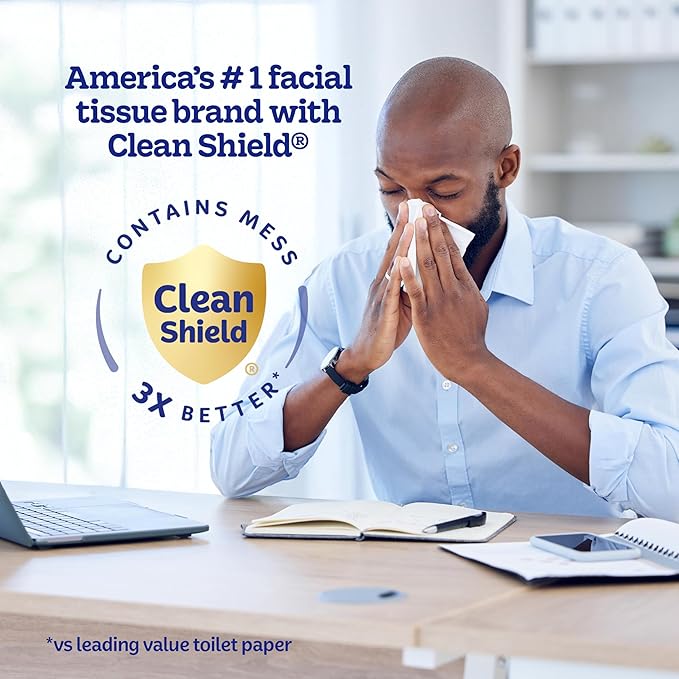 Kleenex Trusted Care Facial Tissues, 8 Flat Boxes, 200 Tissues per Box, 2-Ply, Packaging May Vary