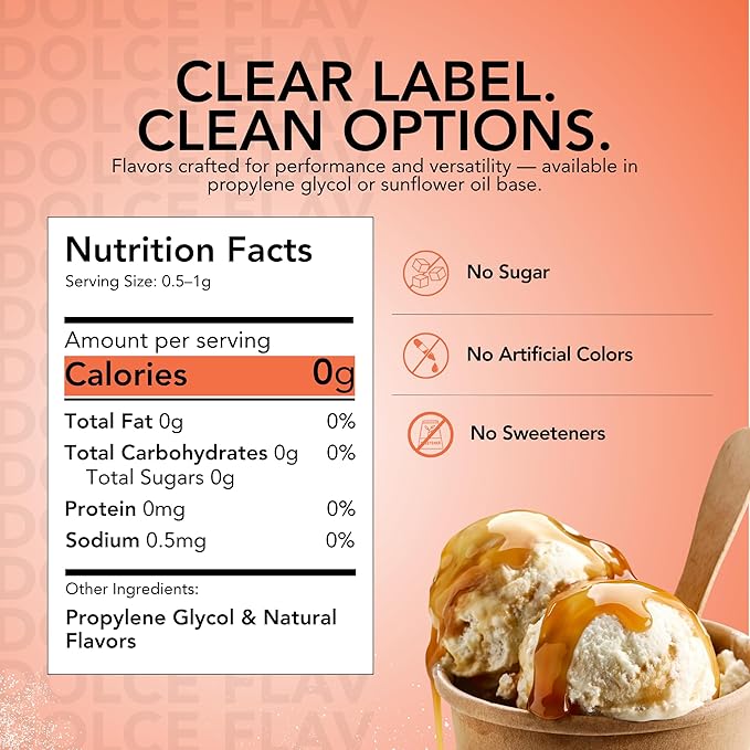 Dolce Flav Natural Butterscotch Extract – 8 Ounce Water-Soluble Kosher, Sugar-Free, Concentrated Rich Butterscotch Flavoring for Baking, Beverages & Desserts, Includes Measured Dropper