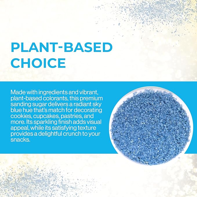 Ultimate Baker - Sanding Sugar, Sky Blue - Vibrant, Naturally Colored Baking & Decorating Sugar, Perfect for Sprinkling on Cakes, Desserts & Ice Cream, Medium Crystal - 16oz