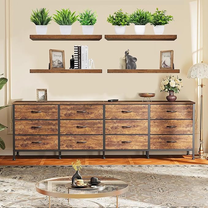 Rustic Brown Floating Shelves 25 Inch Rust Brown Shelves for Wall with 1/5" Thicker Steel Brackets | Heavy Duty Farmhouse Wall Shelves | Solid wood Core | Rustic Floating Shelves for Décor Set of 2