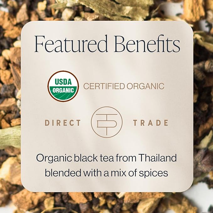 Rishi Tea Masala Chai Tea - Organic, Loose Leaf Assam Black Tea Blend with Whole Spices, Energizing & Caffeinated - 16 Ounces, 37+ Servings