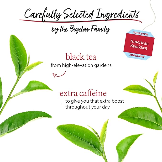 Bigelow American Breakfast Black Tea Bags, 20 Count Box (Pack of 6) Caffeinated Black Tea, 120 Tea Bags Total