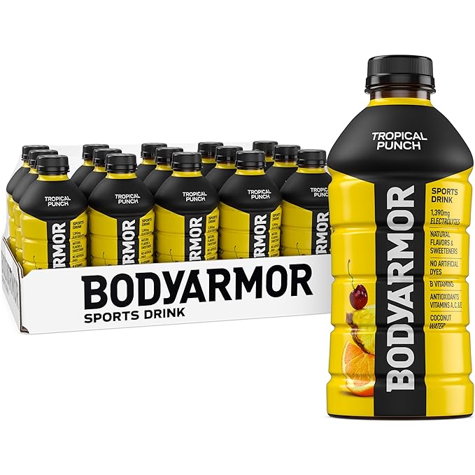BODYARMOR Sports Drink, Tropical Punch, Electrolyte Drink Hydration, 28 Fl Oz Bottles (15 Pack), Flavored Coconut Water with B Vitamins & Antioxidants