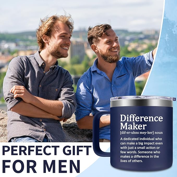 Fufendio Thank You Gifts for Men - Difference Maker Mug 14oz for Employee - Christmas, Birthday Gift for Men - Appreciation Gifts for Coworker, Teacher, Boss, Friend