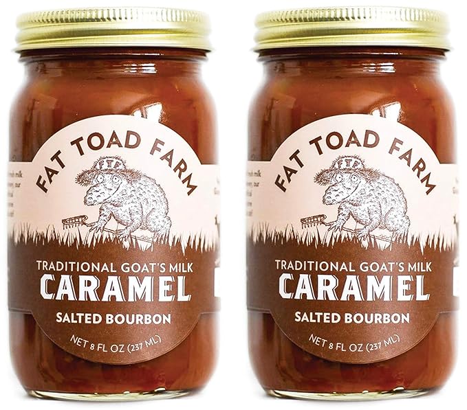 Fat Toad Farm Traditional Goat’s Milk Caramel Sauce, Salted Bourbon, 8fl oz Jar, 2-Pack, Cajeta, Gluten Free…