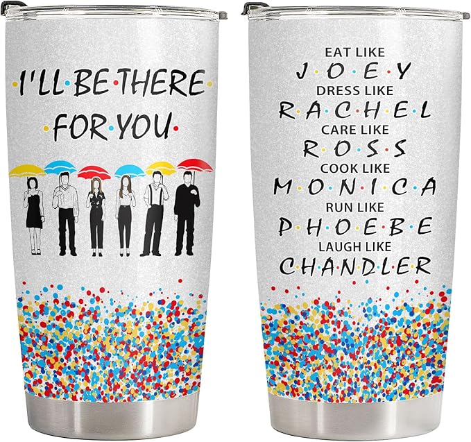 34HD Gifts for Friends, Friend Tumbler with Lid 20 oz Stainless Steel, Best Friend Cup, Friends Coffee Mug, Birthday Gifts for Women Men Christmas Gift