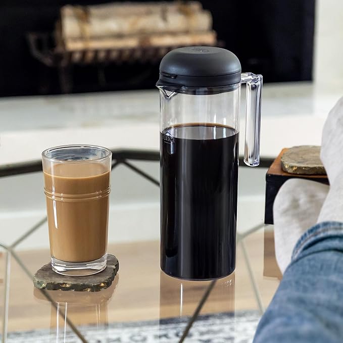 VINCI Cold Brew 360, Plastic Cold Brew Coffee Maker Featuring Patented Dual Filter 360 Brewing Technology, Cold Brew for Iced Coffee (1.4 Liter / 47 FL.OZ)