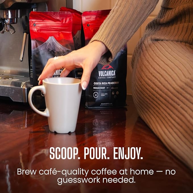 Volcanica House Decaf Coffee, Whole Bean, Swiss Water Processed, Fresh Roasted, Kosher, 16-ounce