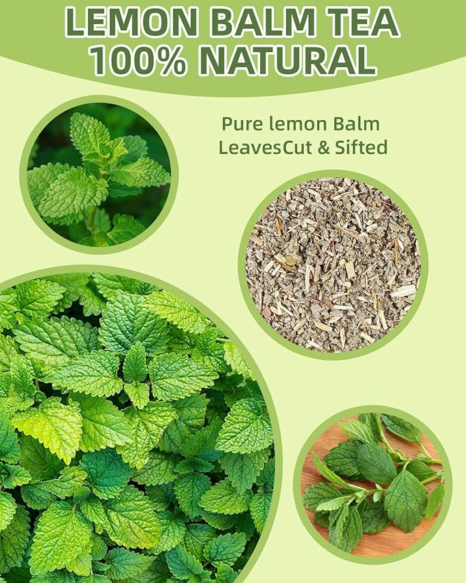 Lemon Balm Tea Bag Pure Natural Dried Herb - Premium Lemon Balm Leaf Caffeine-free Non-GMO, No Additives