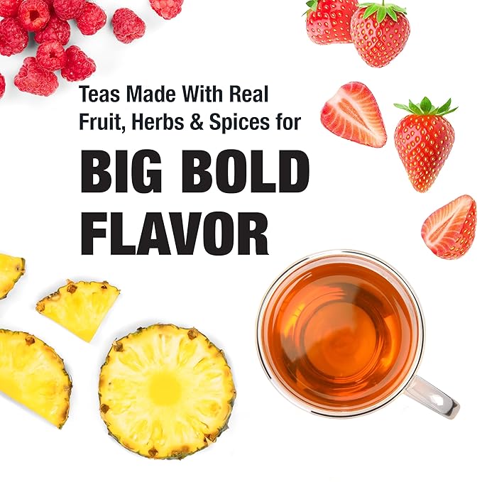 Tiesta Tea - Fruity Paradise, Strawberry Pineapple Green Tea, Premium Loose Leaf Blend, Tropical Fruit Flavor, Medium Caffeinated, Hot or Iced, 20-25 Cups, 9.6oz Resealable Pouch, Pack of 6