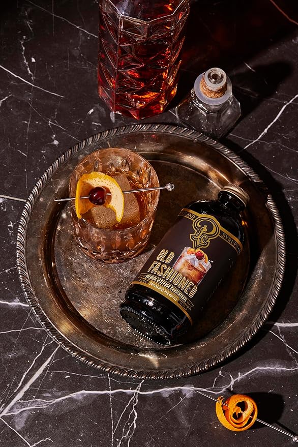 Portland Syrups Old Fashioned Flavor Beverage Concentrate – Craft Bold, Flavorful Cocktails, Mocktails Soda & More with a Classic Twist – Made w/Simple Ingredients, Less Sugar, 12 oz, 24 Servings