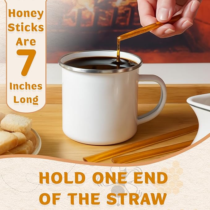English Tea Store Honey Sticks | All-Natural Honeystix With Gluten-Free Grade A Honey | Mini Honey Stick For Tea, Cake Pops Or Snacks | Portable Sweet Treat | Clover Flavored Honey Sticks - 20 Count