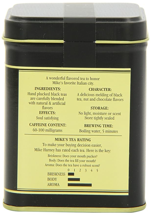 Harney & Sons Florence | 4oz Tin of Loose Chocolate Hazelnut Black Tea